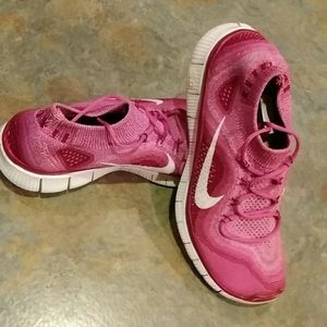 Nike Free shoes pink and white